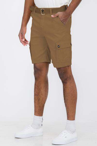 WEIV Mens Belted Cargo Shorts with Belt - Belt | MENLL